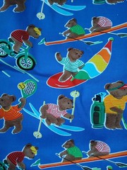 Hoffman International Fabrics – Colorful Bike And Bear Themed
