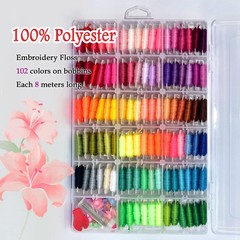 QCZKB Friendship Bracelet String 102 Skeins Fashionable Rainbow rainbow color