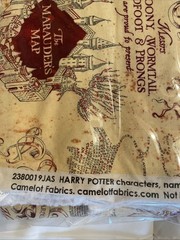 Harry Potter 4 yds Marauders Map Tan Cotton Camelot Fabric Wizarding World NWOT