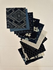 Japanese Boro Sashiko Kasuri Katazome Aizome Bundle. For Craft and Junk Journal