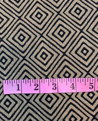 Upholstery Weight Fabric 3.5 Continuous Yards 58” Wide Diamond Pattern Black Tan