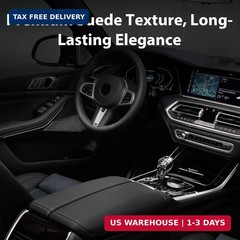 Suede Wrap for Car Interior 16″ x 59″ – Black Self Adhesive Suede Fabric, Easy P