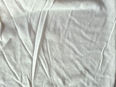 TINY WHITE DOTS ON WHITE SHEER 2WAY STRETCH POLY BLEND KNIT FABRIC BY THE YARD