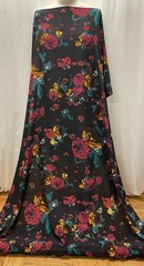 100% Silk Crepe De Chine Stunning Bold Floral Print Fabric By The Yard 55″ Wide
