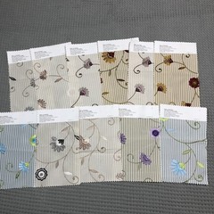 Fabric Swatches 14pc Damask Floral Stripe Viscose Designer Vervain Craft Sample