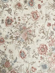Vintage Joan Kessler Floral Beige Cotton Concord Fabrics 2+ Yards