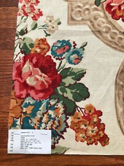 LEE JOFA Knightshayes in Cream 25 1/2 x 33 1/4″ Linen Floral Fabric Sample