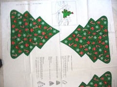 VIP Christmas Fabric Panel OLD FASHIONED TREE 3D CENTERPIECE DIY cut sew 15″