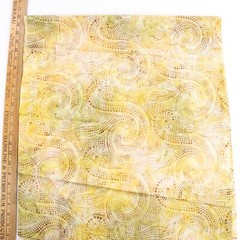 Batik Fabric Swirls Dots Design Golden Yellow Brown BTHY Cotton Quality