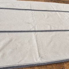 Grain Sack Fabric 56 x 105.5″ Grayish Tan With Black Stripes