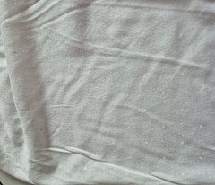 TINY WHITE DOTS ON WHITE SHEER 2WAY STRETCH POLY BLEND KNIT FABRIC BY THE YARD