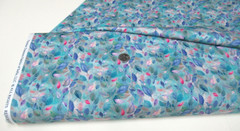 Timeless Treasures quilt-craft fabric PLUME LEAVES blue 2 yds (cd-3967)