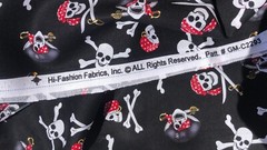 Skull Cotton Halloween Fabric Rose Hubble Hi-Fashion lot of 2 pieces