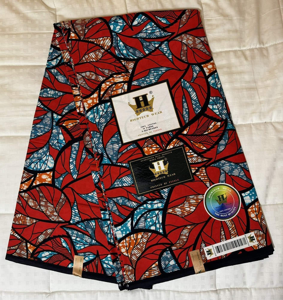 Ankara/Kitenge Fabric from Tanzania, 6 Yards of African Wax Print, 100% cotton