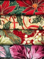 Quilting Fabric Lot – Christmas Holiday Winter Floral, 10 Fat Quarters + 1 FREE!