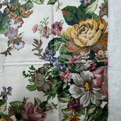 Fabric Stanley King Studios Screen Print Teflon Finish Floral 2 Pieces