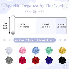 Sparkle Organza Fabric, 59In Wide 10Yd Continuous, White | 100% Polyester with P