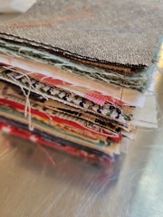 Vtg Pre-cut Quilting Squares LOT 3.5″