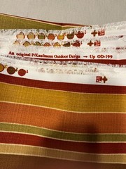 Fabric Cloth P/Kaufmann Outdoor Bold Stripe Orange Brown Yellow Green 54″x132″