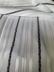 2.5 Yards Vintage Stripes Cotton ? Fabric 45” X 72” Striped White White Shiny