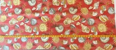 Heavy Outdoor Canvas Fabric SEASHELLS Design 9 1/2 Yard x 50 Inches