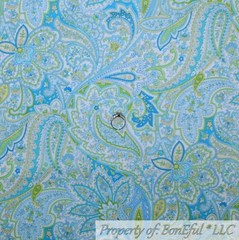 BonEful FABRIC FQ Cotton Quilt Aqua Blue Water Sea Horse Fish Scenic Coral Reef