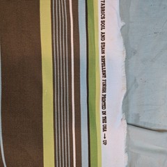 Kaufman Fabric 60″ x 5+ yards Soil & Stain Resistant Blue Brown Green Stripe y2k