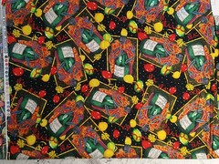 Shamash & Sons Cotton Fabric Happy New Year Champagne Balloons Celebrate BTHY