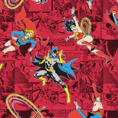 3/4 Yard DC Comics Girl Power Original Female Hero Wonder Woman Cotton Fabric