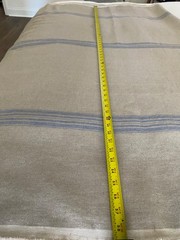 Blue striped linen French ticking fabric – 57” width, 7 yards