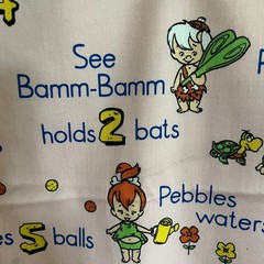 Flintstones Pebbles and Bamm-Bamm Fabric 1 yard 36×60 in VTG 1991 Unused remnant