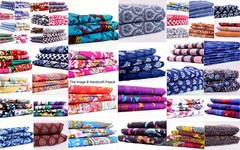 100% Cotton Fabric Hand Print Sewing Dressmaking Clothes Handmade DIY Handcrafts