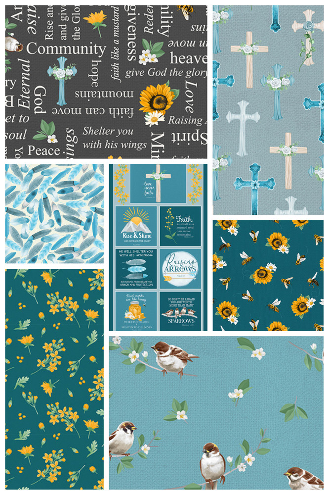 Assorted Love Never Fails Flat Fold Assortment 10 or 25 Yards Bundle Cotton Fabr