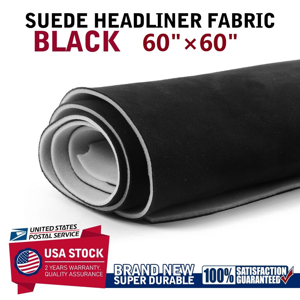 60×60 Inch Black Headliner Fabric Material DIY for Car/Truck/SUV Roof Upholstery