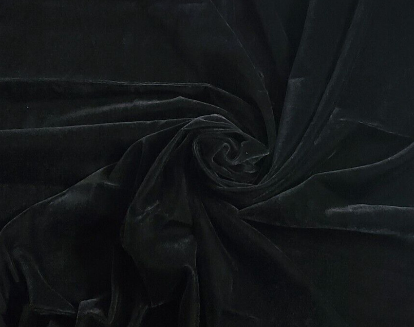 3′ Triple Plush Velvet Fabric BLACK 45″ wide Acetate/Nylon CRAFTS COSTUMES DECOR