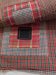 LOT of 20 Plaid Red Blue White Green Random sewn cotton fabric QUILT Blocks 6×6