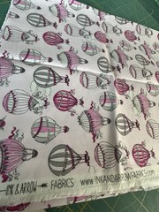 Ink & Arrow Pink Hot Air Balloon Fabric Gray Black Quilt Cotton 15″ x 44″ F66