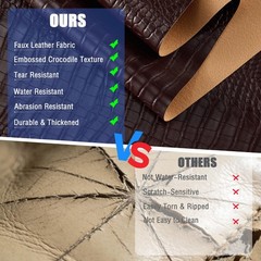 HYVAKUPPA Faux Alligator Fabric by The Yard 55″ W Crocodile Texture Vinyl Fak…
