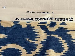 Mill Creek Fabrics Screen Print Cotton Fabric Blue And Off White 118″ x 56″