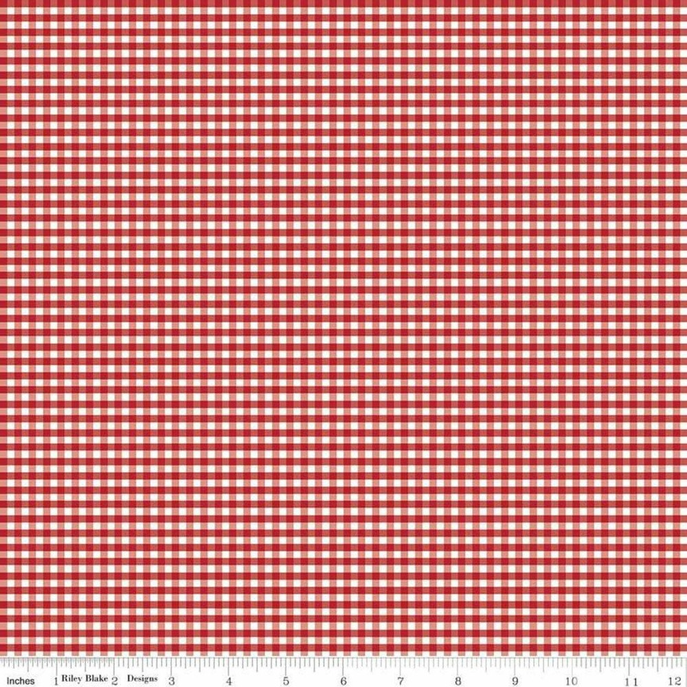 1/4 Yard 9”x42” Riley Blake Small Gingham 1/8″ Check Red Cotton Quilt Fabric