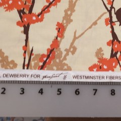 Joel Dewberry Fabric Aviary Birds Sparrows Bark Orange Brown Quilt 1- 3/4rd yard