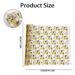 11.8 x 47.2 In Transparent Clear Honey Bee Printed TPU Jelly Vinyl Fabric
