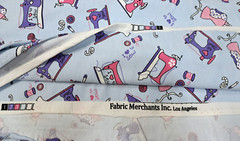 Vintage Sewing Machine Fabric Cotton Stretchy Knit Dress I Love to Sew 60″ Wide