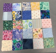 Hand-Cut Fabric Quilt Squares 2″ x 2″ Assorted Floral Cotton Patterns 100 Pieces