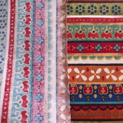 Folkloric Border Stripe Multi Cotton Fabric 44″x36″ Precut Yard