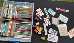 Fabric Scraps 4 oz. Bias Tape Buttons Junk Journals Sewing Vintage – Many Colors