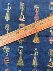 Fabric Donghia Au Marche Woven in France Upholstery Sample Figural 12” L x 16” W