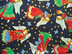 Angels Stars Doves Gold Highlights Cranston Cotton Fabric BTFQ 18×22 Navy Blue