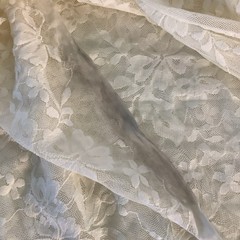 2 Pieces Fabric Lace 59 Inches Wide 190 Inches Long Cream Colored Wedding Party