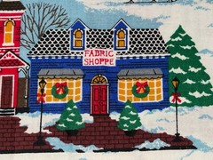 By 1/2 Yd Fabric Traditions Vintage Christmas Dickens Winter Village Fabric 1993